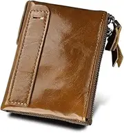 [SKUZA] Wallet,Card Bag,Double Zipper Women Wallets Genuine Cow Leather Card Holder Female Purse Vintage Coin Holder Wallets for Girl (Color : Black) (Brown) (Color : Land Yellow Better)