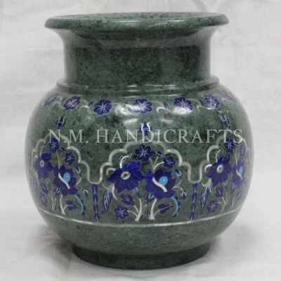 12" Marble Vase Pot, Gemstone Inlay, Vase Pot, Decor art & collectibles