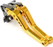 ESPEEDMTC for Ducati All Scrambler 2018-2020 Modified CNC Aluminum Alloy 6-Stage Adjustable Short Brake Clutch Lever Accessories (Gold)