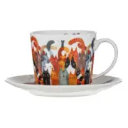 Ashdene Quirky Cats Cup & Saucer 280ml 15X15X7.5cm - Photobomb
