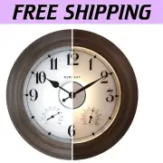 Luxury 24" LED Metal Wall Clock - Smart Tech & French Country Style for Outdoors