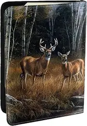 [JEJEA] Beauty Deer Print Travel Organizer Credit Cards Case Passport BookPassport Holder Cover Wallet forTraveling,, Black, One Size