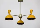 Handcrafted Modern Brass Chandelier 3 Arm 3 Light Luminaire