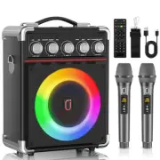 Karaoke Machine with 2 Microphones for Adults Kids, Bluetooth Speaker with