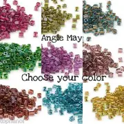 250* Color Lined 2 Tone Miyuki 3.5mm Square Cube Glass Seed Beads