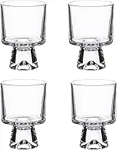 Set of 4 Premium Crystal Bubble Base Whiskey Glass - Fully Sealed Heavy Bottom Bubble Base - Great for Scotch Whiskey, Old Fashion, Manhattan, Bourbon, Cocktails and More
