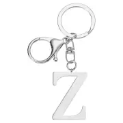 Initial Letter Key Chain Letter A-Z Keychain Initials Keyring, Silver (Z)