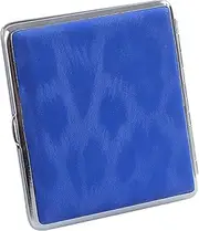 [ARKCHIU] Cigarette Case Leather Cigarette Case for 20 Cigarettes Cigarette Box Double Sided Spring Clip Blue,One Size