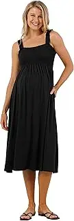 [LaClef] Women's Smocked Midi Maternity Dress