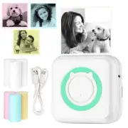 Portable Wireless Printer with 6 Rolls of Printing Paper, Mini Pocket Bluetoo...