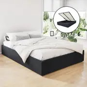 Toki Gas Lift Queen Bed Frame Base with Storage Charcoal