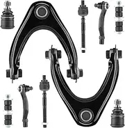Front Upper Control Arms Fit for 96-00 Honda Civic 1996 1997 1998 1999 2000 with Ball Joints Inner Outer Tie Rod End Stabilizer Sway Bar Link Assembly Front Upper Suspension Kit 10pcs set