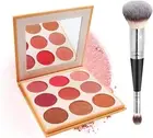 9 Colors Blush Contour Highlighter Palette, All in One Makeup Palette with Brush