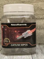 50Pcs Cat5/5E Pass Through EZ RJ45 Connector End Modular Plug Ethernet Cables