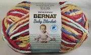 Bernat Yarnspirations BUTTON ROSES Baby Blanket Polyester Yarn Maroon Beige Blue