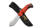 Elk Ridge Gut Hook Skinner Knife Red Camo w/ Sheath 222mm (K-ER-274RC)