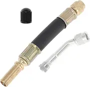 X AUTOHAUX 1 Set 135 Degree Copper Tire Valve Extension W/Flexible Plastic 100mm Tire Valve Stem Extension for Car Motorcycle RV Truck Bike