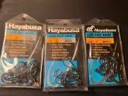 Hayabusa Live Bait Hooks 3 Packs Sizes 1,2 & 3 NIP - 35 Steel Hooks