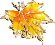 [Ipetboom] Fall Leaf Brooch Pin for Women Safety Pin for Clothes Decorative Enamel Design Secure Anti-slip Buckle Versatile Fashion Accessory for Collars and Lapels