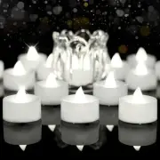 24-Pack Timer Tea Lights Candles Battery c- Cool White Light, White Shell