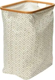 Bamboo Rimmed Rectangle Krush Hamper with Cutout Handles