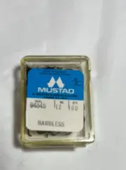 100 Pc Mustad 94845 Size 12 Dry Barbless Fly tying Hooks Materials Supplies NOS