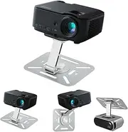 Qacpahucy Projector Mount - Mini Projector Mount 360° Rotating Projector Wall Mount Compatible with Most Projectors with 1/4 Inch Screw Interface for Home Cinema Office (Silver)