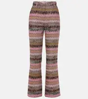 [Missoni] Missoni Zig Zag metallic flared pants UK 6 multicoloured