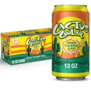 CACTUS COOLER SODA OrangePineappleSoda 12 Pack Cans, Quick Shipping