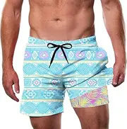 [Cozople] Mens Swim Trunks with Compression Liner 5.5'' Quick Dry Bathing Suit Swimwear Boxer Brief Lined Swim Shorts