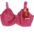 Formfit By Triumph Underwire Bra NWT Sz 10DD Pink Yellow Spot Full Figure