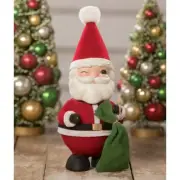 9" Bethany Lowe Winking Santa Claus Bobble Head Container Vntg Christmas Decor
