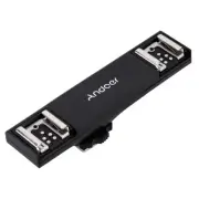 Andoer Dual Hot Shoe Flash Light Speedlite Bracket Splitter for DSLR Camera T6Z4