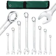 ACA 8-22mm Metric Spanner Set Open Box Combination Wrench Open Ring+Roll Pouch 8PCS Tool Set