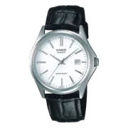 Casio Analog Quartz White Dial Black Leather Men's Watch MTP-1183E-7A