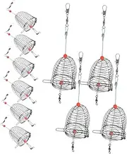 ibasenice Metal Bait Cage Carp Fishing Feeder Bait Trap Lure Cage Fishing Bait Cage Trap Cage Basket Bait Feeder Fishing Trap Basket Fishing Cage Carp Feeder Silver Stainless Steel
