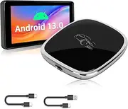 Podofo 4+64G 8-Core Processor CarPlay Ai Box 3-in-1 Android 13 Wireless Apple CarPlay/Android Auto Adapter, Bluetooth Plug & Play, Easy and Stable Auto-Connect, Support Mirror Link/SIM/Netflix/YouTube