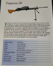 Degtyarev DP Machine Gun Picture Out of Print Spec Sheet Display Wall Art