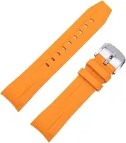 [RMAAIQSA] Adjustable 22mm Soft Silicone Watch Band with Metal Buckle Rubber Sport Watch Strap Tools(Color:Black,Orange) Replacement Straps