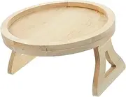 MOLUCKFU Wooden Clip Sofa Tray Table Foldable Couch Arm Rest for Snacks Drinks Accessories Design with Spacious Surface for Home Living Use