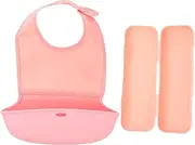 JOINPAYA Bib Fruit Feeder Cutlery Storage Case Straw Cup Water for Cup Cups Water Bottle Weaning Spoons Muslin Cup Pink Waterproof Fabric
