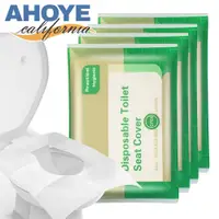 在飛比找PChome24h購物優惠-【AHOYE】拋棄式馬桶坐墊紙 隨身10入-4包 (馬桶墊 