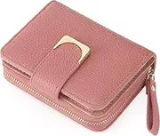[GOIACII] Small Women's Wallet Purse Soft Leathers Bifold Compact Ladies Wallet,with Card and Zip Coin Pockets,Minimalist Small Wallet, Orange