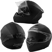 Motorbike Full Face Helmet Motorcycle Scooter Inner Sun Visor Touring Matt Black M