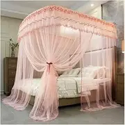 Summer Bed Mosquito Net, Single Bed Double Bed Metal Support King Size Bed Curtain, Romantic Bedroom Decoration (Colour: Pink-1, Size: 200X220CM) (Color : Pink-2, Size : 150X200CM)