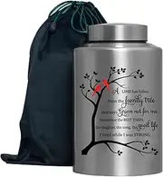 Cremation Urns for Human Ashes Adult Male Female Large Decorative Urn Cardinal Birds Urn up to 220lbs Memory Funeral Burial Urns for Human Ashes(Cardinals Family Tree)