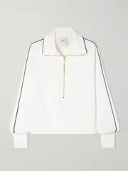 [Varley] Varley - Davenport Piped Stretch-jersey Half-zip Sweatshirt - White - xx small xx small White