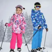 Kids Ski Suit Jacket Winter Outdoor Warm Waterproof Snow Pants Snowsuit Girl Boy