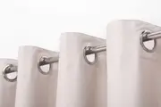 Home Faux Linen 100% Blockout Eyelet Curtains, 2 Pack (Porcelain) - 225x223cm