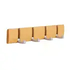 Wooden Coat Rack 4 Hook Wall Mounted Folding Clothes Hanger Hooks - Brown